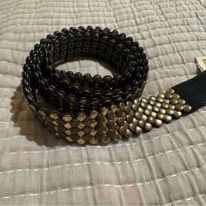 Diesel Black and Gold Studded Belt